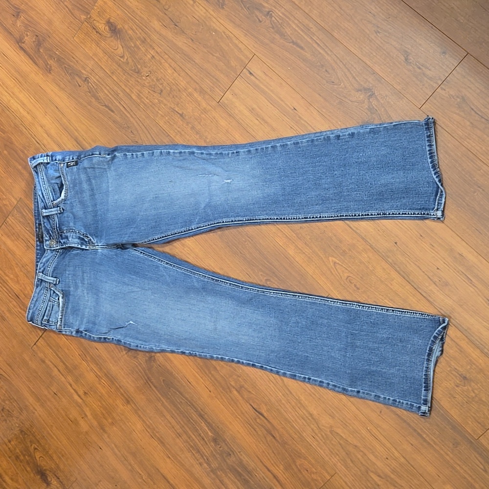 Silver Mid Rise Bootcut Jeans
